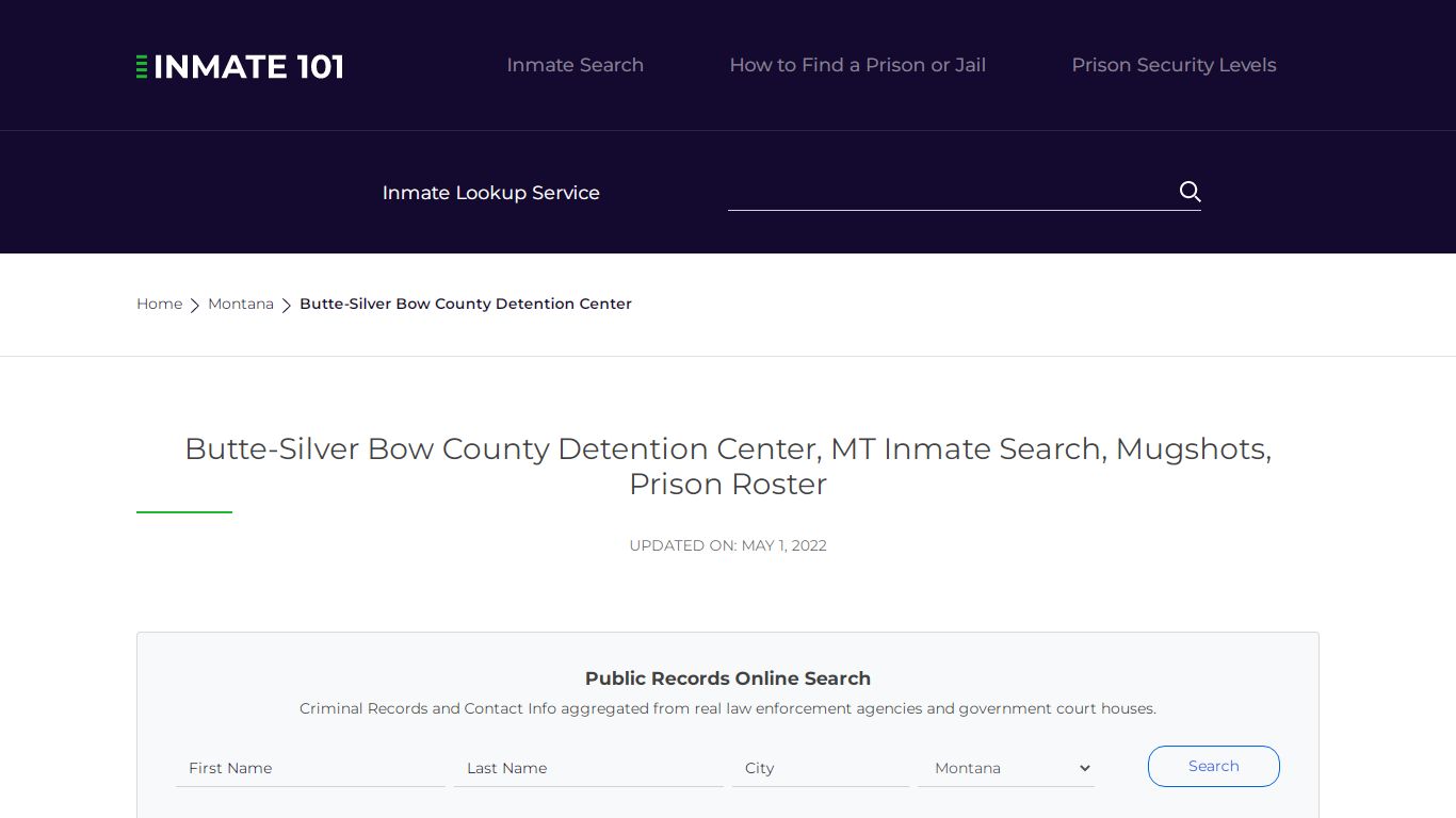 Butte-Silver Bow County Detention Center, MT Inmate Search ...